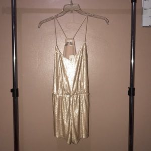 Champagne Gold Sequin Romper